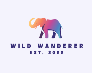 Gradient Wild Elephant logo design