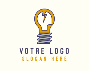 Lightbulb Bolt Idea Logo