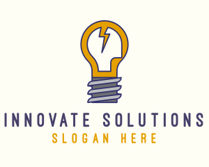 Idea - Lightbulb Bolt Idea logo design
