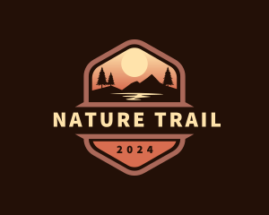 Outdoors - Outdoor Hiking Sunset logo design