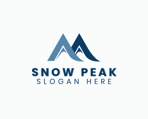 Skiing - Mountain Peak Letter M logo design