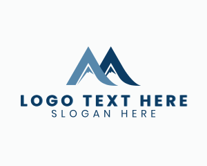 Travel - Mountain Peak Letter M logo design