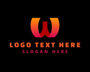 Firm - Gradient Ribbon Business Letter W logo design