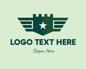 Turret - Green Military Shield Badge logo design