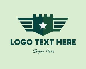 Rank - Green Military Shield Badge logo design