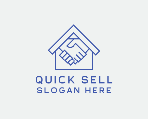 Sell - House Contractor Handshake logo design
