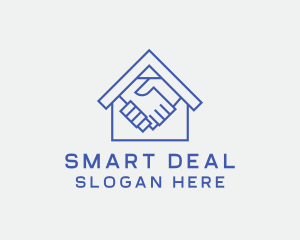 Deal - House Contractor Handshake logo design