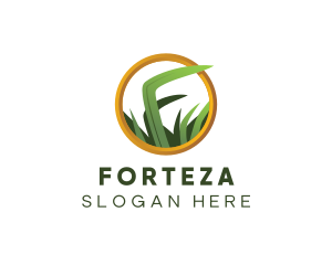 Letter F Grass Spa logo design