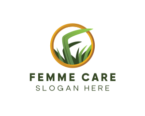 Letter F Grass Spa logo design