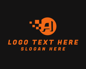 Web Design - Tech Pixel Letter A logo design