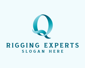 Ribbon Media Letter Q  logo design