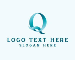 Digital Media - Ribbon Media Letter Q logo design