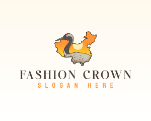 Chinese Red-Crowned Crane logo design