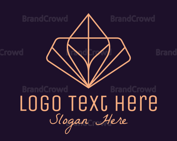 Pink Classy Geometric Leaf Hotel Logo