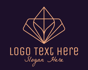 Diamond - Pink Classy Geometric Leaf Hotel logo design