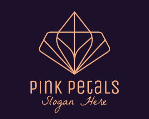 Pink Classy Geometric Leaf Hotel  logo design