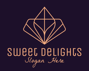 Pink Classy Geometric Leaf Hotel  logo design