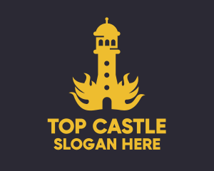 Yellow Flaming Tower logo design