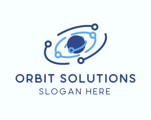 Planet Orbit Circuit logo design