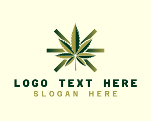 Nature - Marijuana Hemp Leaf logo design
