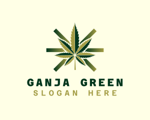 Marijuana Hemp Leaf logo design