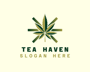 Marijuana Hemp Leaf logo design