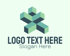Geometric - Technology Building Blocks logo design