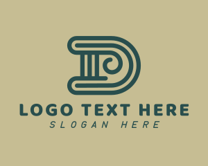 Post - Minimalist Column Pillar Letter D logo design