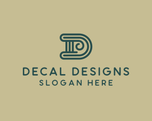 Minimalist Column Pillar Letter D logo design