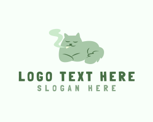 Hound - Smoking Cat Dog logo design