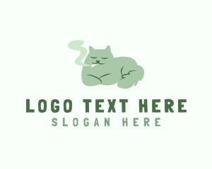 Cbd - Smoking Cat Dog logo design