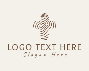 Evangelical - Cross Thumbmark Wood Grain logo design