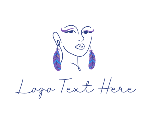 Earring - Feather Fashion Earring logo design