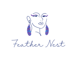 Feather - Feather Fashion Earring logo design