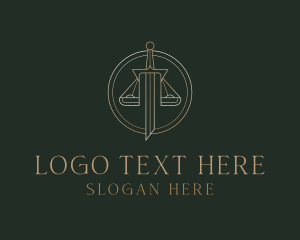 Judge - Sword Justice Lawyer logo design