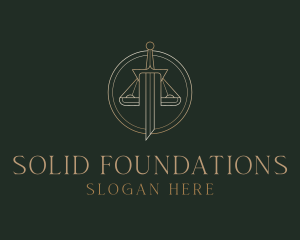 Swordsman - Sword Justice Lawyer logo design