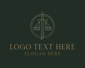 Knight - Sword Justice Lawyer logo design