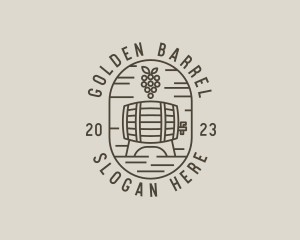 Grape Wine Barrel logo design