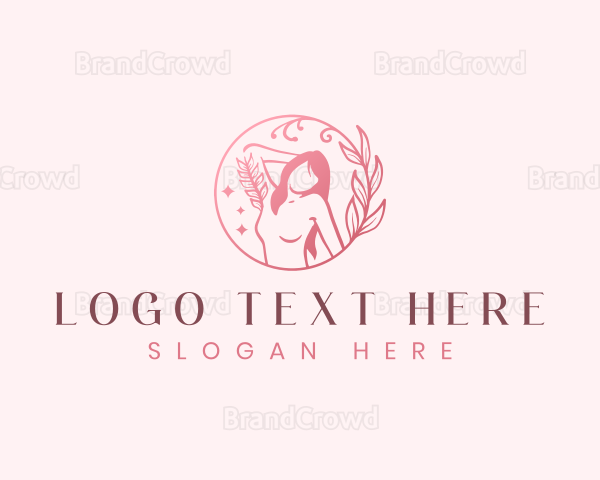 Waxing Spa Woman Leaf Logo