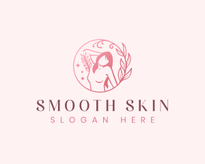 Waxing Spa Woman Leaf logo design