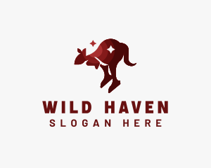 Kangaroo Wildlife Animal logo design