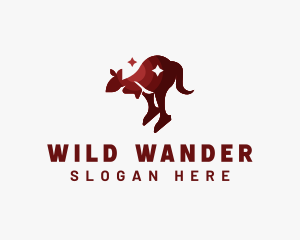 Kangaroo Wildlife Animal logo design