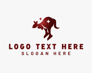 Armadillo - Kangaroo Wildlife Animal logo design