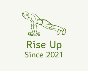 Strong Push Up Man logo design