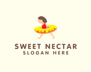 Inflatable Donut Girl logo design