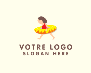 Snack - Inflatable Donut Girl logo design