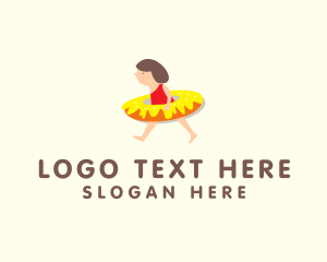 Inflatable - Inflatable Donut Girl logo design