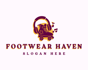 Disco Rollerblade  Shoes logo design