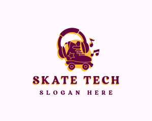 Disco Rollerblade  Shoes logo design