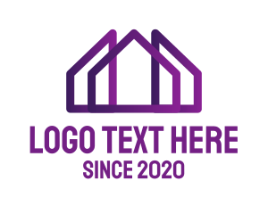 Outlines - Purple House Construction logo design
